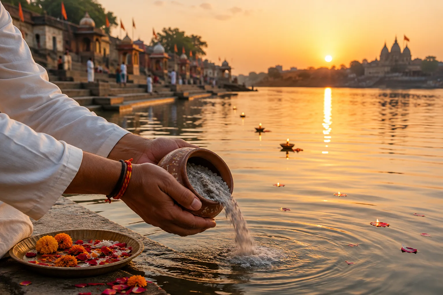 Ash immersion (Asthi Visarjan) service